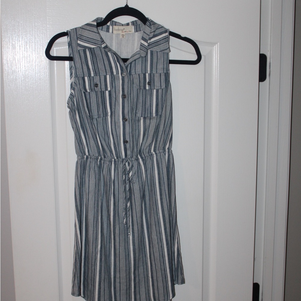 BeBop Blue and White Striped Dress